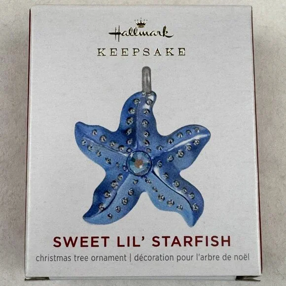 Hallmark 2021 Sweet Lil Starfish 1" Mini Ornament Christmas Miniature Blue Charm - Picture 1 of 10